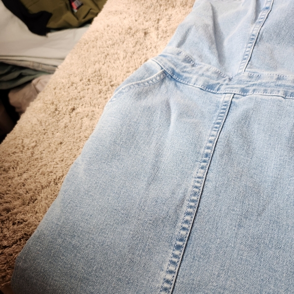 Ava & Viv Women's Denim Flare Jumpsuits Sleeveless Overalls - Picture 9 of 14